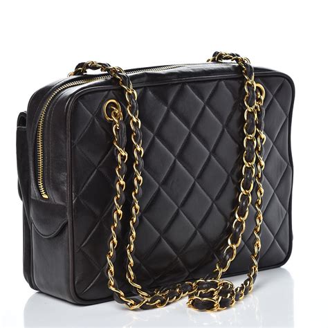 chanel black quilted patent leather wristlet|chanel lambskin bag.